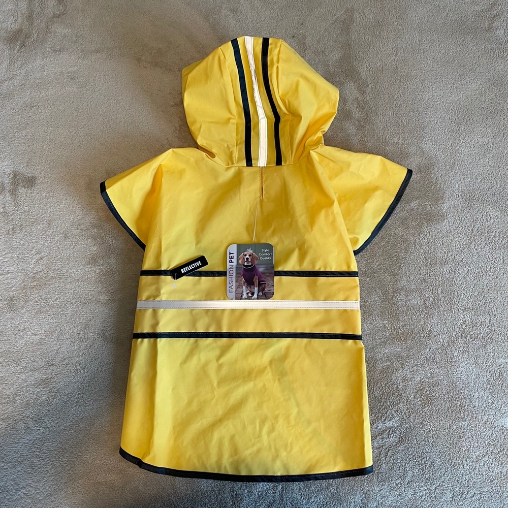 Fashion Pet Yellow Reflective Dog Rain Coat - Picture 2 of 13